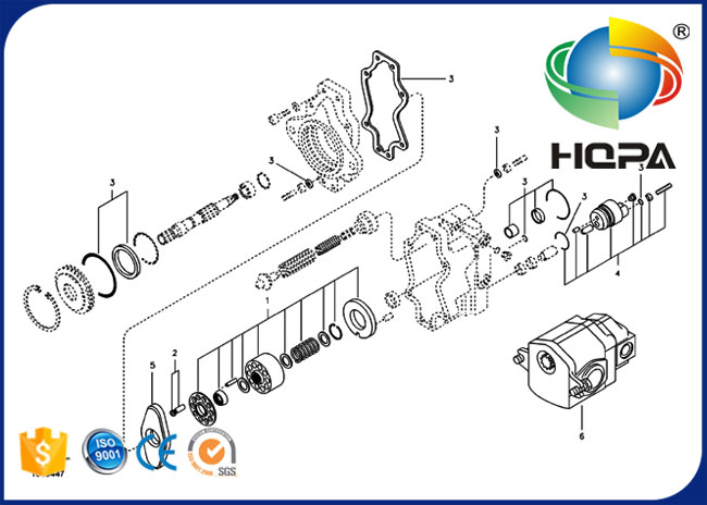 VOE14520405 VOE14533146 Hydraulic Pump Seal Kit for Excavator Volvo EC55B