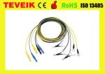 High quality manufacturer pure sliver electrode EEG cable, 5pcs/set multi-color