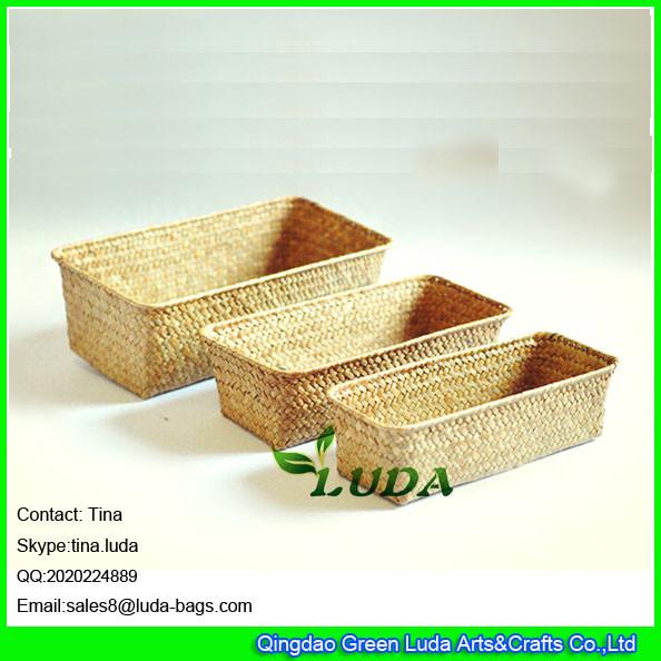 Buy cheap LUDA home storage box natural straw baskets set of 3 from wholesalers