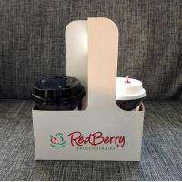Buy cheap Eco - Friendly Disposable Coffee Cup Carrier Coffee Kraft Paper Cups Holder product
