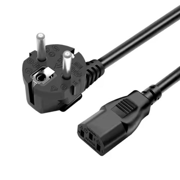 Black 3G Extension Line Cable AC Power Cord In Stock Copper IEC Europe EU Pure
