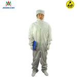 SGS White Blue 0.35kg 10000 Class Cleanroom ESD Smock