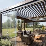 Flexible Aluminum Louvered Pergola Outdoor Courtyard Flip Aluminum Pergola Roof