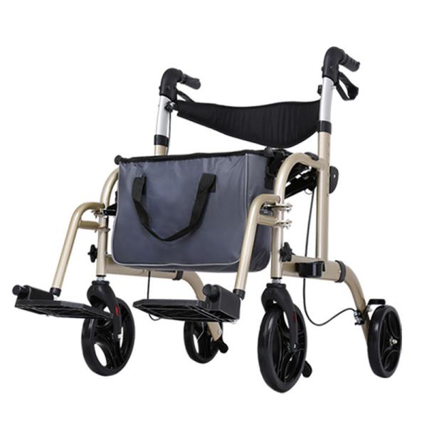 Buy cheap Folding Wheels Rollator Wheelchair Walker Aluminum Alloy , Trolley Walkers For Disabled from wholesalers