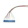 Buy cheap LC/UPC 12 Cores LSZH Bundle Fan Out Single Mode Fiber Pigtail 9/125um Yellow Jacket from wholesalers