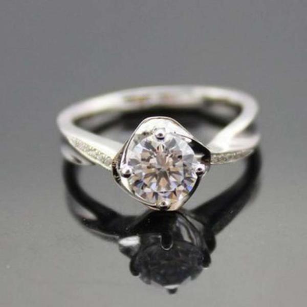 Buy cheap White Gold Plated Sterling Silver Wedding Ring with White Cubic Zircon(F79) from wholesalers