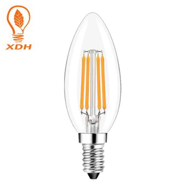 C35 led filament bulb candelabra light 4W LED Filament Candle Bulb E14 Clear
