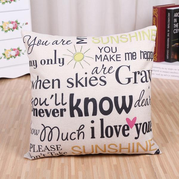 Quality Quote Words Pillow Case Cotton Linen Square Decorative Throw Pillow Covers Cushion Cover 18&quot; x 18&quot; ,Home Sweet Home for sale