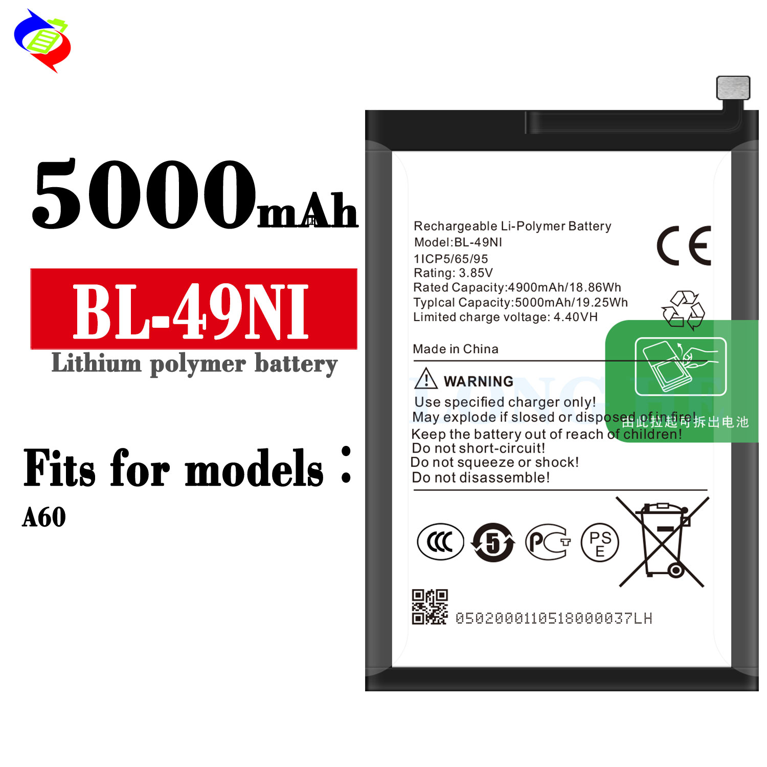 BL-49NI Replacement Battery For Itel A60 Compatible With Tecno and 100% Compatible