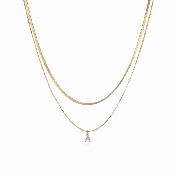 Buy cheap Anniversary 18k Gold Necklace Jewelry Custom Gold Initial Letter Necklace from wholesalers