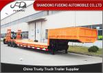 SKD Type Low Base Trailer , Machine Carrying Gooseneck Truck Low Bed Trailer