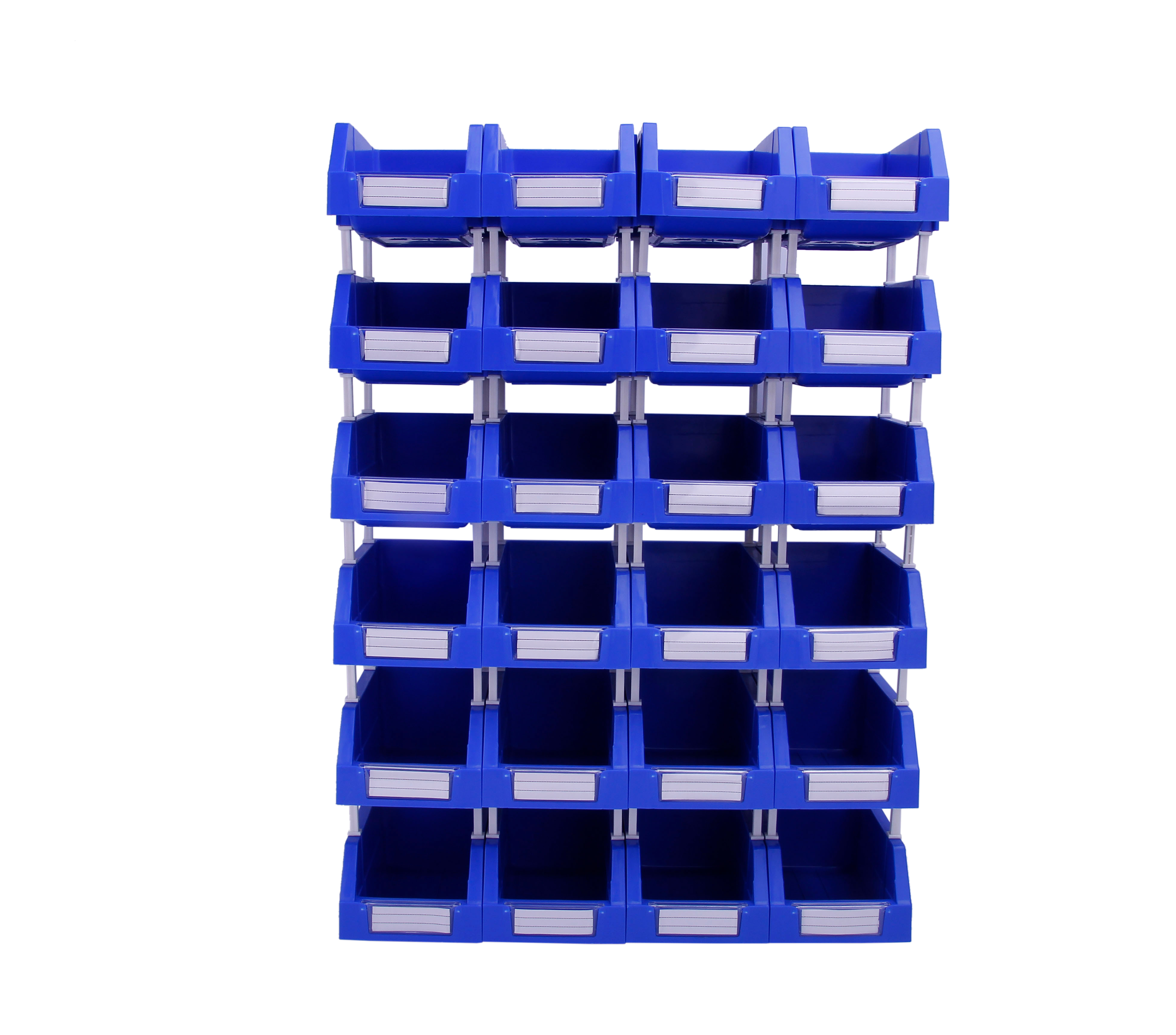 Simplify Warehouse Organization with Stackable Plastic Bins Open Front and Back Desig