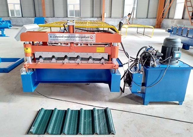 Color Steel Glazed Tile Roll Forming Machine , Aluminium Roll Forming Machine Weight 3.2T