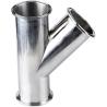 Buy cheap Quick Install Stainless Steel 304 316 Sanitary Clamped Lateral Tee 45 Degree Y Branch Pipe Fitting from wholesalers