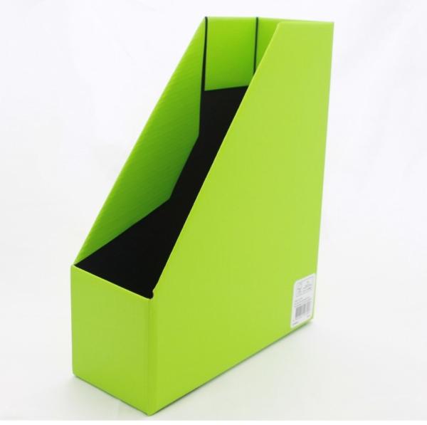 Buy cheap Desktop Collapsible Flat ASTM Corrugated File cardboard magazine holders Organizer Lime from wholesalers