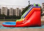 Red Commercial Grade Inflatable Bounce House Water Slide for Residential
