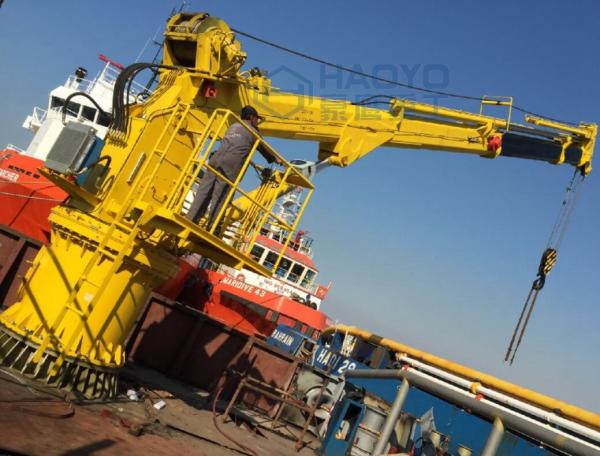 Buy cheap Top Lift Weight 1 ton to 10ton Telescopic boom crane or Knuckle Telescopic Marine crane for sale from wholesalers