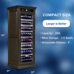 Custom Wine Cooler Furniture Single Zone Brown Wood Drinks Cabinet