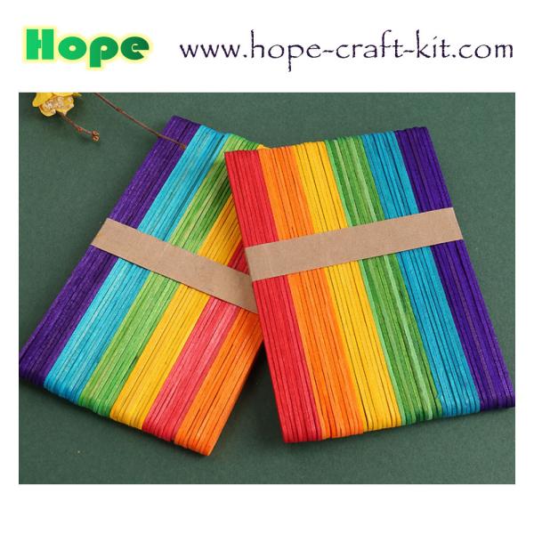 Quality Natural color multi-colored wooden craft popsile sticks Tongue depressor for hobbies and children DIY handcrafted work for sale