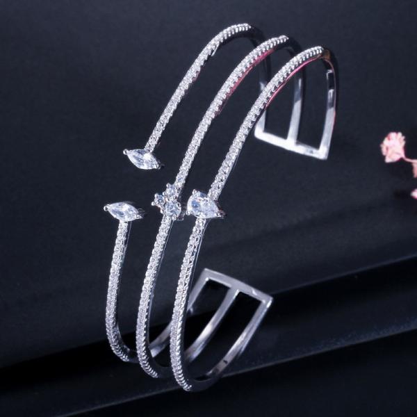 Buy cheap Round Bracelets & Bangles For Women Wedding Gift Gold Silver Plated CZ Rhinestone Bangles Jewelry Bracelets from wholesalers