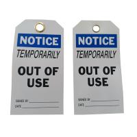Buy cheap Temporarily Out Of Service Tag 5 3/4 * 3" Vinyl Notice Tag With White / Black product