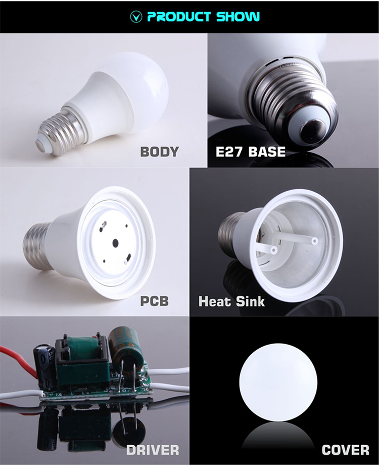 Cool white led bulb light 7w led bulb manufacturers