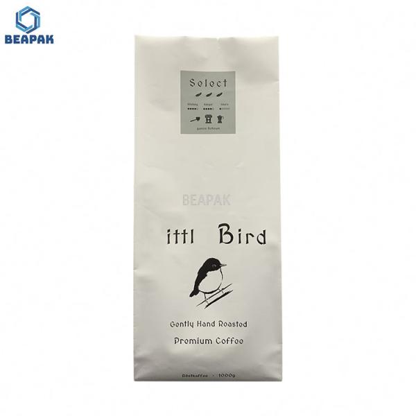 Buy cheap Roasted Bean Plastic Kraft Paper Pouch Flat Bottom Coffee Bag Packaging from wholesalers