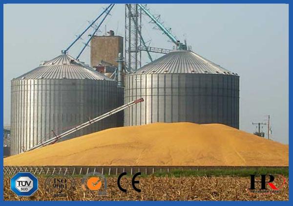 Buy cheap 500T 1000T 10000T Vertical Grain Storage Silo , Hot Dip Galvanized Flat Bottom Grain Bins from wholesalers