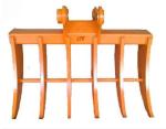 Black / Green Steel Brush Rake Excavator Attachment Sharp Tines Heavy Duty