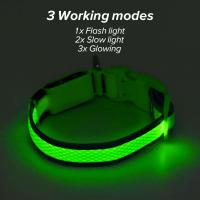 Buy cheap Lightweight LED Dog Collar USB Rechargeable , High Visible LED Pet Dog Collar product