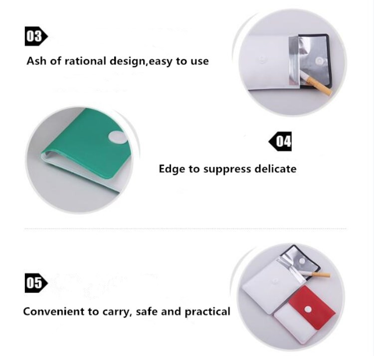 Aluminium Foil EVA PVC Outdoor Cigarette Ashtray Personalized Recyclable Travel