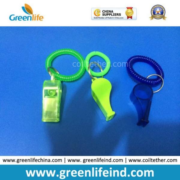 Buy cheap Customer OEM Green Blue Safety Wrist Whistle Coil Key Holder from wholesalers