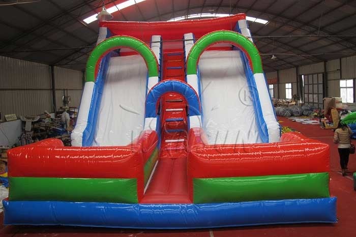 Double Lane Large Inflatable Slide Customized Size For Adults / Children