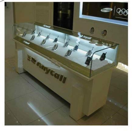 Buy cheap LED Light Wood Display Cabinets , Handphone Glass Display Cabinet from wholesalers