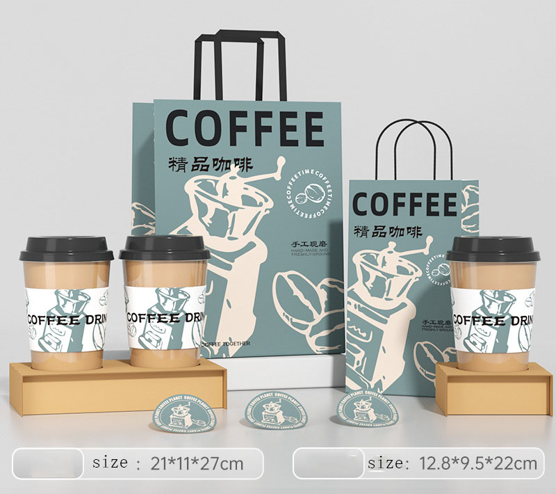 Custom Printed Coffee Takeaway Packaging Kraft Paper Food Bags with Luxury Appearance