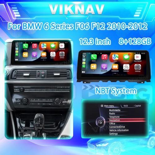 Viknav Car Radio 12.3 inch For BMW 6 Series F06 F12 2010-2012 NBT System