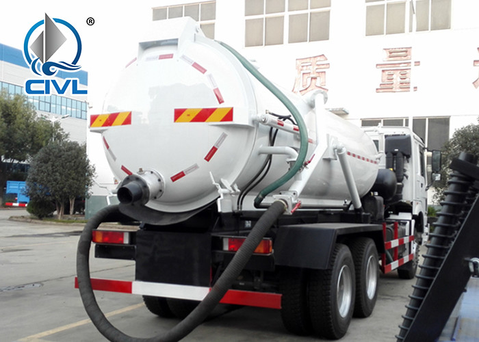 6x4 12m3 SINOTRUK HOWO 336hp Sewage Pump Truck With Safety Belts Tires12.00R20 With Middle lifting and Rear Cover