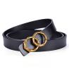 Buy cheap Ladies Casual Fake Leather Belt 2.3cm Pin Luxury Double Circle Belt Buckle from wholesalers
