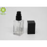 Buy cheap 30ml Square Glass Clear Foundation Pump Bottle Skin Serum Makeup Container from wholesalers