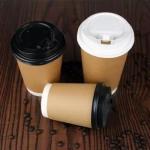 Double Wall PE Printing 14Oz Hot Coffee Disposable Cup Coating Brown Cup