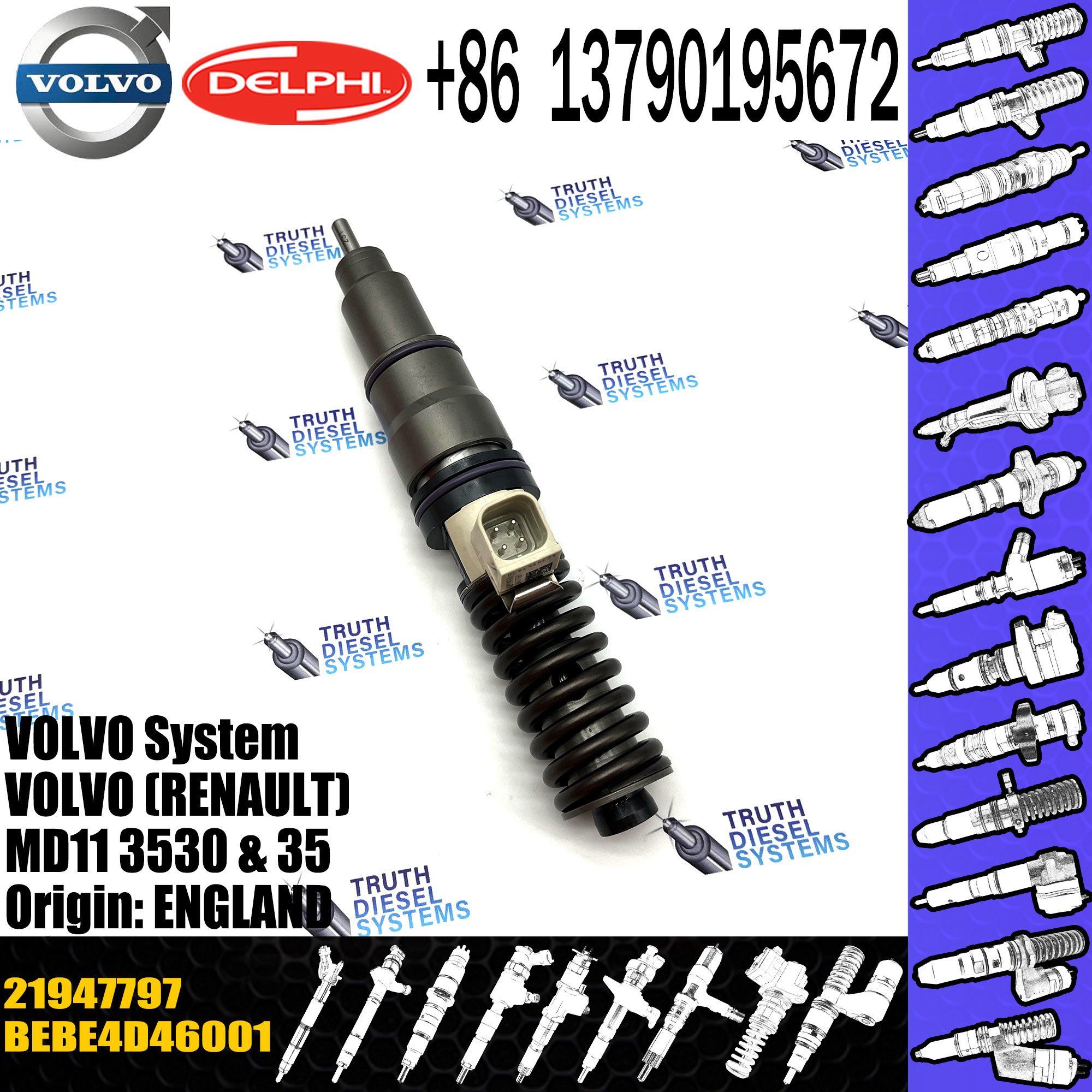 BEBE4D46001 Diesel Fuel Injector Electronic Unit Injectors 21947797 For VOL