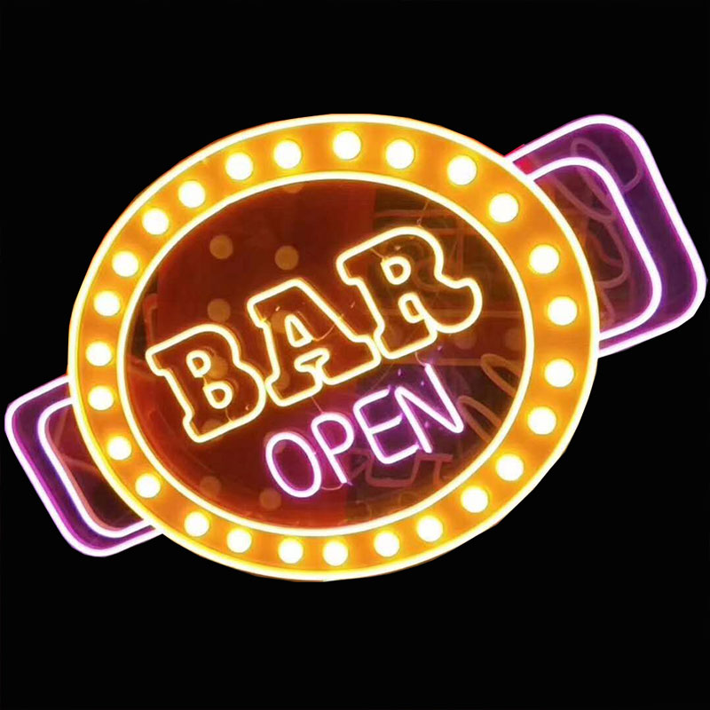 His and Hers Bathroom Sign Neon Light Peace Sign Hand with 110-240 V Input Voltage