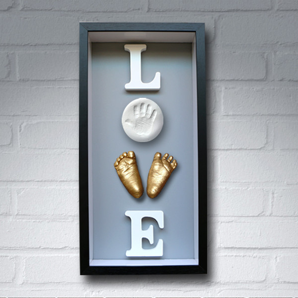 Baby Feet and Hands 3D Baby Casting Kit , Plaster Handprint Footprint Wooden Photo Frame