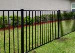 Hot Dipped Galvanized Black Steel Fence , Steel Tube Fence 25*25mm Picket Rail