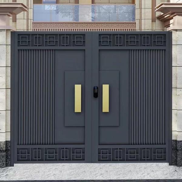 Buy cheap Outside Decoration Black Entrance Double Stainless Steel Door Wrought Iron Design Main Gate from wholesalers