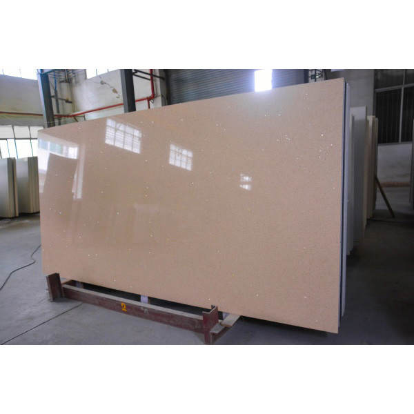 Hard Wearing 3000*1600MM Faded Glass Quartz For Kitchen Island