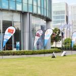 Aluminum Outdoor Flag Banners , Promotional Flying Feather Banner Flags