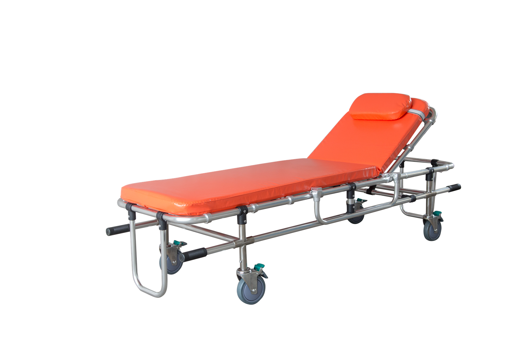 ISO CE Approved Aluminum Alloy First Aid Ambulance Stretcher Litter Foldaway With Wheels