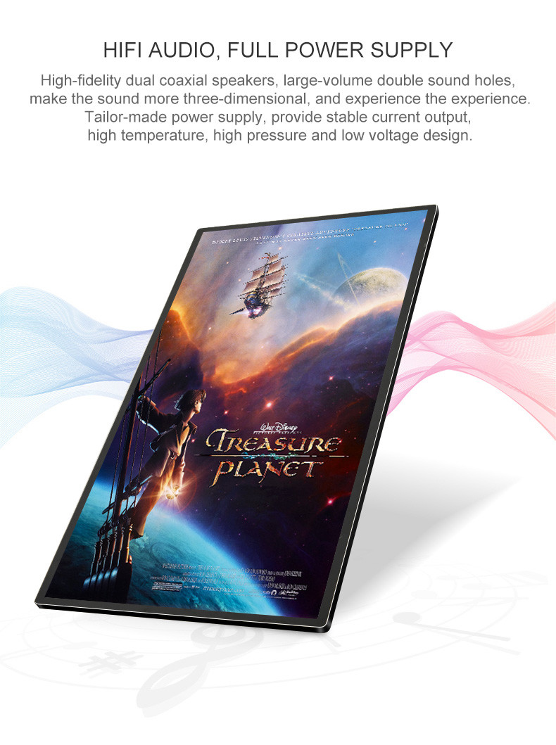 65 75 85 Inch Player Advertising Ultra Thin HD Wall Lcd Panel For Video Wall