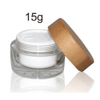 Buy cheap ECO - Friendly Bamboo Cosmetic Glass Bottles Packaging Wooden 5G 50G Custom Logo product